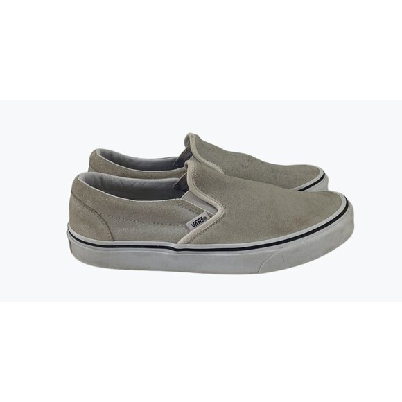 Vans Mens Suede Slip-On Sneakers Size Womens 9, Mens 7.5 Beige - Picture 2 of 7